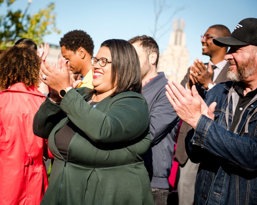 Commissioner Daniele J. Lyman-Torres  and  supporters are stoked!