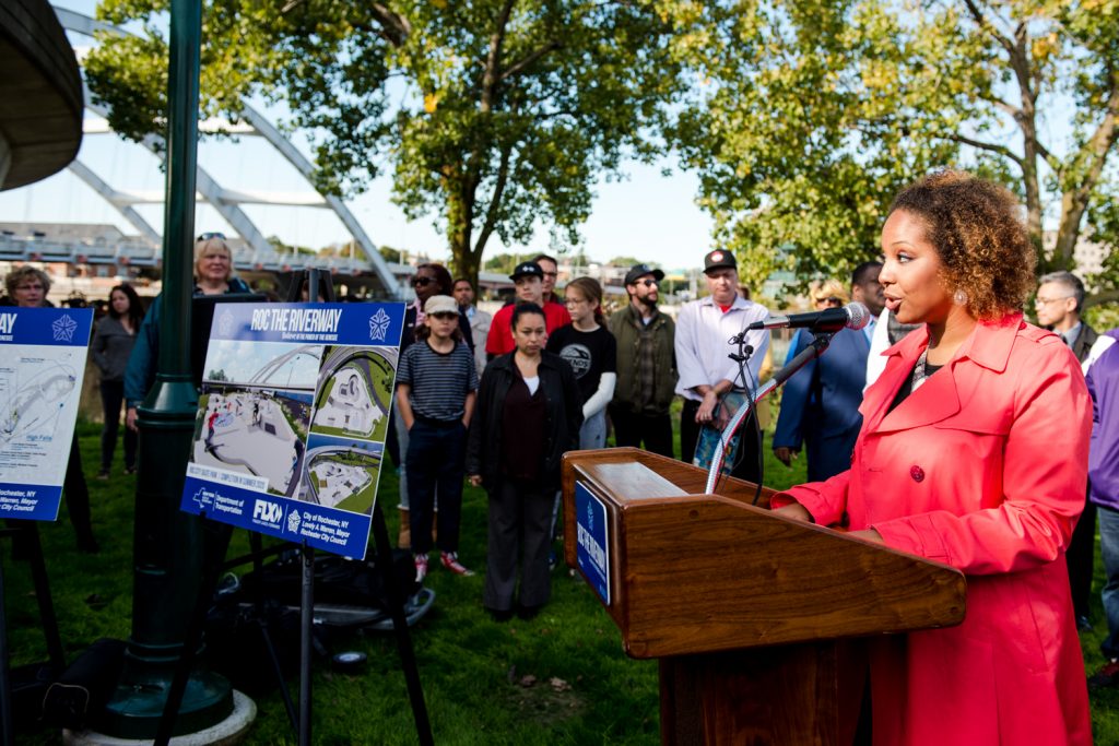 Representative from RGE speaking at the groundbreaking